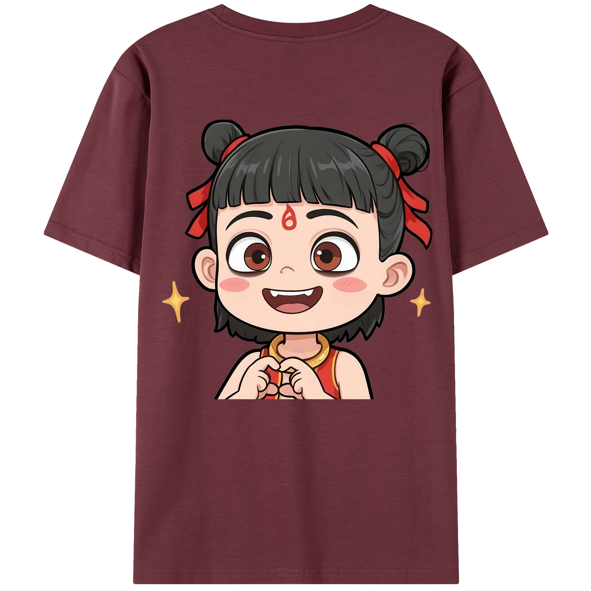 （画像用） Ne Zha 2 ナタ 魔童の大暴れ 綿100％半袖Tシャツ（背面プリント）